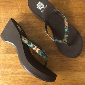Wedge flip flops